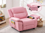 Keezi Kids Recliner Chair PU Leather Toddler Lounge Adjustable Backrest w/ Armrest Storage & 2 Side KID-RECLINER-PU-PK