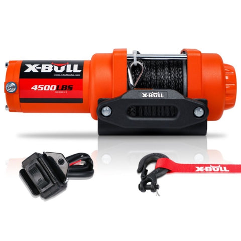 X-BULL Electric Winch 12v Synthetic Rope 4500LBS Wireless Remote ATV UTV 2041KG V211-AUEB-AXEW019