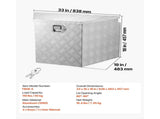 Trailer Tongue Box, 838 x 483 x 457 mm Aluminum Trailer Tongue Tool Box, Heavy Duty Storage V952-TCGJX33X19X1G70EW001V0