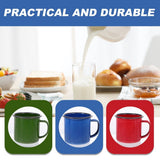 5pcs Vintage Small Enamel Cup with Handle, round Wide Mouth Mug V1366-AZ2-W-18685