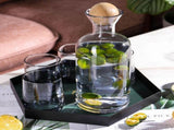 Bedside Glass Pitcher Set 4 Cups Lid 1200ml Capacity Drinking Glasses for Nightstand Colorful V1294-YM0716-230103YF11-4