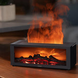 150ml White Humidifier with Fireplace Flames, 7-Color LED, Aromatherapy Diffuser, Remote Control, V1188-MS-325-0195