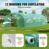 Walk-in Tunnel Greenhouse, 29.5x9.8x6.6 ft Hoop House Greenhouse Tunnel, Peaked Roof Plant Hot House V952-SDXWS30X10X7FTY13V0