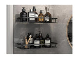 2pcs Bathroom Shelf No Drilling Wall Mount Corner Shelf Shower Storage Bracket Toilet Makeup V1237-ZY-203-2301