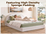 Artiss Double Bed Frame Boucle Fabric Vacuum Compressed Beds Removable Washable Cover No-Assembly BFRAME-FOAM-NOVA-D-WH