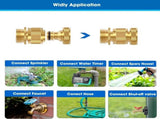 Garden Hose Quick Connector Set Solid Brass No Leak 3/4 Inch Thread Water Fitting for Garden V1189-LC-LY-00127