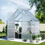 Green Fingers Greenhouse Aluminium Polycarbonate Premium Garden Storage Shed 1.3Mx1.9Mx2.0M GH-ALU-126X190-TP-AB