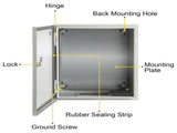 NEMA Steel Enclosure, 25 x 20 x 15 cm NEMA 4X Steel Electrical Box, IP66 Waterproof & Dustproof, V952-DQXJSTCFS25X20X15V0