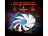Mid-Tower ATX PC Gaming Case Computer Case with 6 x 120 mm PWM ARGB Fans V952-DNJXZT120MMAIKYPY001V9
