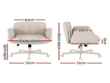 Artiss Criss Cross Chair with Wheels & Adjustable Armrests, Ergonomic Cross Legged Office Desk Chair OCHAIR-L-2018-BG