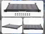 Sliding Rack Server Shelf 1U 19" 4 Post Mount Adjustable 15" to 22" Rack Tray V63-952651