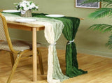 4PCS Cheesecloth Table Runner Gradient Blue Gauze Table Runner 6FT Boho Cheese Cloth Table Runner V1366-AZ2-W-13277