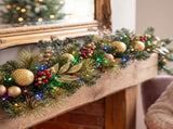 Christabelle 2.74m Deluxe Mountain Pine Christmas Garland Pre Lit Multi Function LED Timer Indo 112_SENDMP274