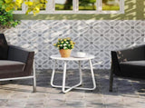 Metal Outdoor Side Table Round Patio Table, Rust-Resistant Small End Coffee Table for Balcony, V1338-WAK0051