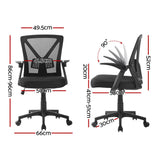 Artiss 2x Mesh Office Chair Mid Back Black OCHAIR-H-M02-BKX2