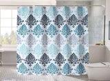 Polyester Striped Painting Shower Bath Curtain Waterproof Bathroom Curtain V1294-YM0901-JY28888-01