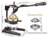 Heavy Duty Commercial Cast Iron Manual Juice Press Citrus Juicer for Oranges, Lemons, Pomegranates V324-JPRESS-MA