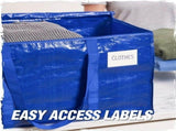 Blue White large capacity bin, home organisation, toy, clothes, durable V1347-127-WHI-65382