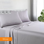 1200tc hotel quality cotton rich sheet set double silver V517-1200CRSS-DSIL