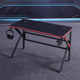 Gaming Desk Desktop PC Computer Desks Desktop Racing Table Office Laptop Home K-Shaped Legs Black V255-D2105-140CM