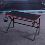 Gaming Desk Desktop PC Computer Desks Desktop Racing Table Office Laptop Home K-Shaped Legs Black V255-D2105-140CM-RGB