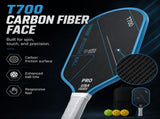 Pickleball Paddles Set of 2, USAP Approved T700 Carbon Fiber Pickleball Rackets with 4 Balls & Carry V1197-TY-081901
