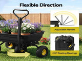 Gardeon Garden Cart Dump Utility Wagon 270kg 2in1 Handle Tractor Trolley 110L with 10in Tyres GCT-DUMP-PP-270KG-BK