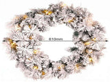 Christabelle Snowy Dorset Pine Christmas 2pc Set 61cm Christmas Wreath and Garland with LED Lig CMB-WFLSD-WG
