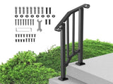 Handrails for Outdoor Steps, 1-2 Step Stair Hand Rail Kit, Transitional Carbon Steel Railings with V952-BPXGMDZLSLZFZ28P2V0