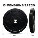 JFIT Black Olympic Bumper Plate 10LB 25LB 35LB 45LB 45LB/20KG V1409-SKU-10044