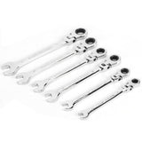 6Pcs Flexible Head Multi functional Ratchet Conination Spanner Wrench 8-17mm Repair Tools Set V1294-YM0722-JY04703