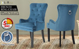 French Provincial Dining Chair Ring Studded Velvet Rubberwood Leg LISSE NAVY BLUE V274-FT-VFC-1141-NV1