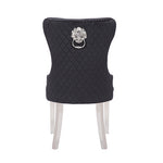 Victoria 2X Dining Chair Black Velvet & STAINLESS STEEL Legs V43-DC-VIC