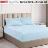 Ramesses Steel Blue 2000TC Cooling Bamboo Combo Set Double V442-KIT-FITTEDSS-2000COOLBAMBOO-STEELBLUE-DS