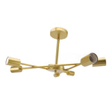 Retro Industrial 6 Light Semi Flush Mount Ceiling Light Fixture Modern Sputnik Chandelier for Art V1294-YM0521-3119220189311