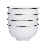 4PCS 6in Soup Bowl White Ceramic Noodle Bowl Eco Friendly Rice Bowl for Kitchen Restaurant V1294-YM0523-3118210320011