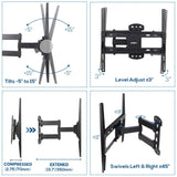 Full Motion TV Wall Mount Bracket 27-55 for Samsung TCL Hisense V178-66772