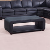 Coffee Table Upholstered PU Leather in Black Colour with open storage V43-CT-MAJ-BL