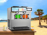 Commercial Slushy Machine, 2 x 12L / 3.17 Gal Double Tanks, Cool and Freeze Modes, Stainless Steel V952-FB8L4L22000W2RDAFV3