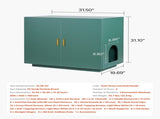 Cat Litter Box Enclosure, 80 cm Hidden Litter Box Cabinet, Wooden Indoor Cat Washroom with V952-JSLMMSPWQ315F4YRL001V0