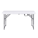 Gardeon 123cm Folding Table Portable Fold-in-Half with Handle Camping Picnic Adjustable Height ODF-TB-HDPE-120CM