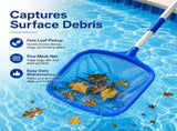 Pool Skimmer Net with Pole, Swimming Pool Leaf Skimmer Net, with 3 Sections Telescopic Aluminum Pole V1192-AZ-W-29716