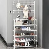 Shoe Rack Storage Cabinet Coat Hat Stand Metal Shelves 12 Pairs White 60CM V201-QHGMMOREONE027
