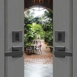Double Door Set, Matte Black Arched Door Lever, Double Front Door Set with Reversible V952-SMSBYGHDSHXLZ8LO2V0