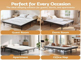 Giselle Queen Folding Bed with Mattress 4 Fold Metal Frame Guest Bed Bamboo Cover FOAM-MFM-BF-RABAM-Q