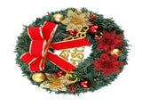 Xmas Wreath for Front Door Plastic Xmas Pine Wreath Decoration with Balls Ornament for Fireplace V1294-YM0901-3115240094612