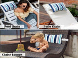 2-Pack Outdoor Chaise Lounge Head Pillow with Strap, Waterproof Neck Headrest with Adjustable V1369-AZ3-W-19076
