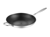 Stainless Steel Wok Pan Double Sided Honeycomb 3 Layer Prevent Sticking Easy Cleaning Wok for V1294-YM0717-3118220189612