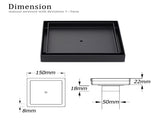 Matt Black 150x150mm Tile Insert Floor Drain Shower Grate 50mm Outlet Watermark V1233-SQTI0150D50BL