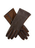 DENTS Womens Olivia Silk Leather & Elastane Gloves - Mocca - One Size V563-DENTS-7-2152-MOCCA-OSZ